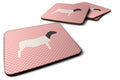 Dorper Sheep Pink Check Foam Coasters Set of 4 Cup Coasters for Indoor Outdoor, Tabletop Protection, Anti Slip, Mouse pad Material