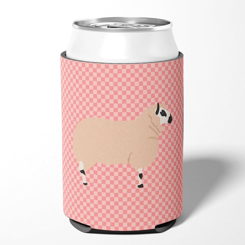 Kerry Hill Sheep Pink Check Can or Bottle Hugger Cooler Sleeve for Standard 12 oz Cans, Insulated Foam Beer & Soda Can Hugger Reusable