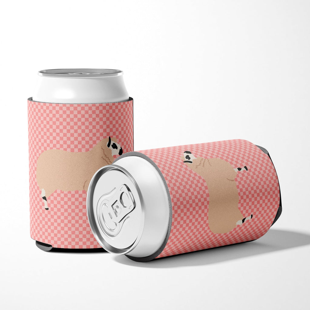 Kerry Hill Sheep Pink Check Can or Bottle Hugger Cooler Sleeve for Standard 12 oz Cans, Insulated Foam Beer & Soda Can Hugger Reusable
