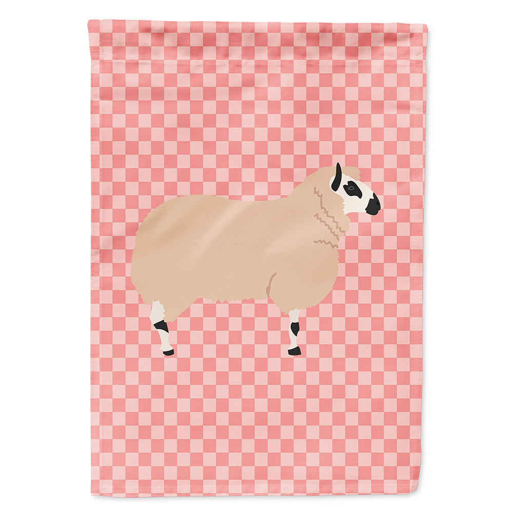 Kerry Hill Sheep Pink Check House Flag 28x40 Porch Sleeve Pole Decorative Outside Yard Banner Artwork Wall Hanging, Polyester
