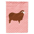 Merino Sheep Pink Check House Flag 28x40 Porch Sleeve Pole Decorative Outside Yard Banner Artwork Wall Hanging, Polyester