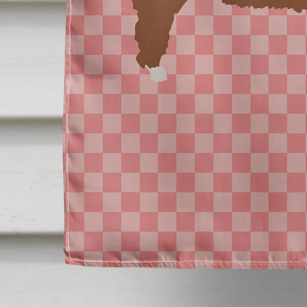 Merino Sheep Pink Check House Flag 28x40 Porch Sleeve Pole Decorative Outside Yard Banner Artwork Wall Hanging, Polyester