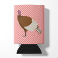 Bourbon Red Turkey Hen Pink Check Can or Bottle Hugger Cooler Sleeve for Standard 12 oz Cans, Insulated Foam Beer & Soda Can Hugger Reusable