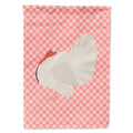 White Holland Turkey Pink Check House Flag 28x40 Porch Sleeve Pole Decorative Outside Yard Banner Artwork Wall Hanging, Polyester