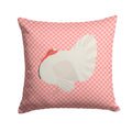 White Holland Turkey Pink Check Decorative Throw Pillow 14x14 Indoor Outdoor Accent Cushion, Fabric Cover with Insert for Sofa, Bed, Porch & Living Room