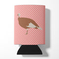 Jersey Buff Turkey Hen Pink Check Can or Bottle Hugger Cooler Sleeve for Standard 12 oz Cans, Insulated Foam Beer & Soda Can Hugger Reusable