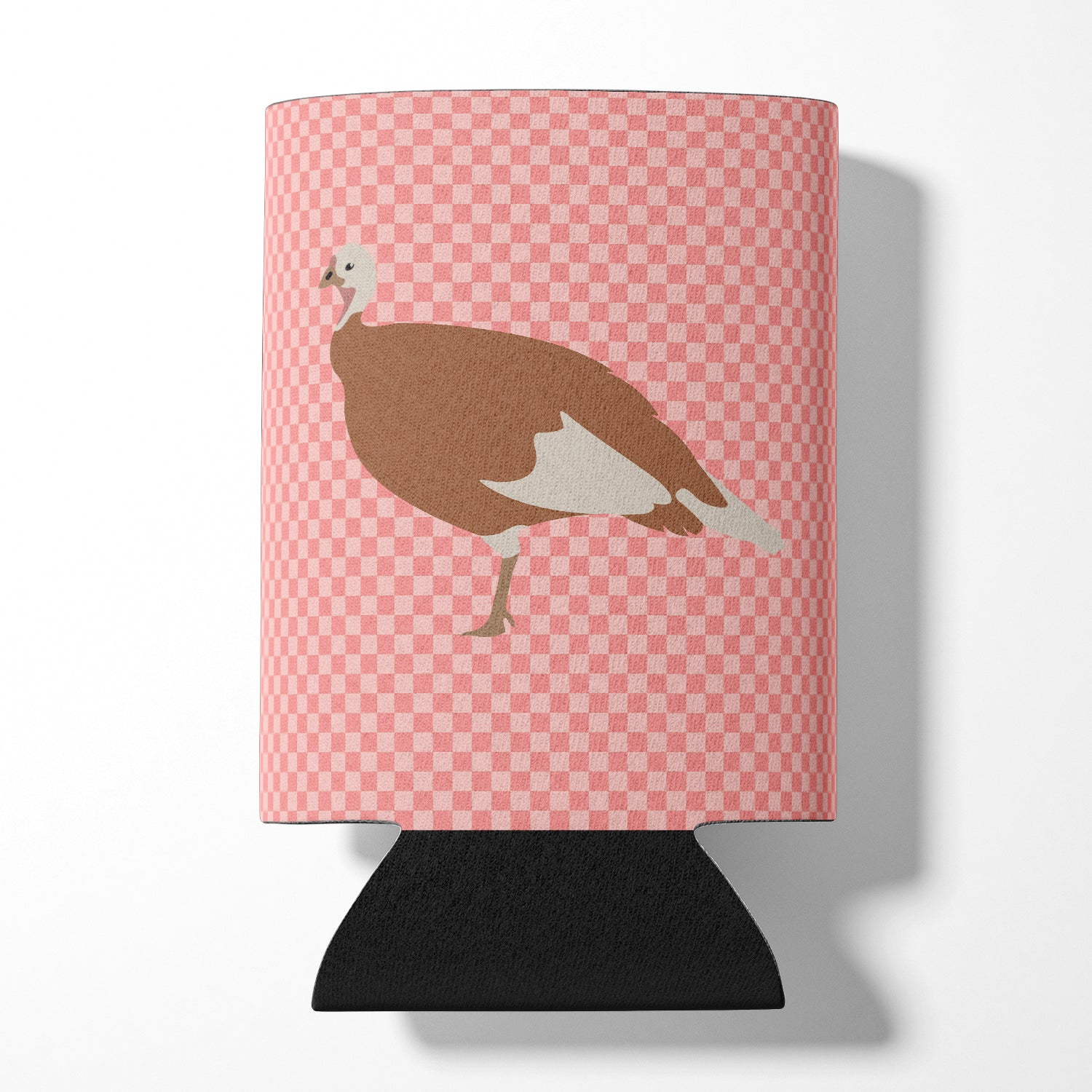 Jersey Buff Turkey Hen Pink Check Can or Bottle Hugger Cooler Sleeve for Standard 12 oz Cans, Insulated Foam Beer & Soda Can Hugger Reusable