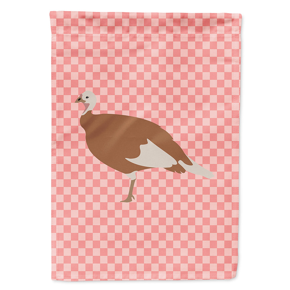 Jersey Buff Turkey Hen Pink Check House Flag 28x40 Porch Sleeve Pole Decorative Outside Yard Banner Artwork Wall Hanging, Polyester