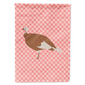 Jersey Buff Turkey Hen Pink Check House Flag 28x40 Porch Sleeve Pole Decorative Outside Yard Banner Artwork Wall Hanging, Polyester