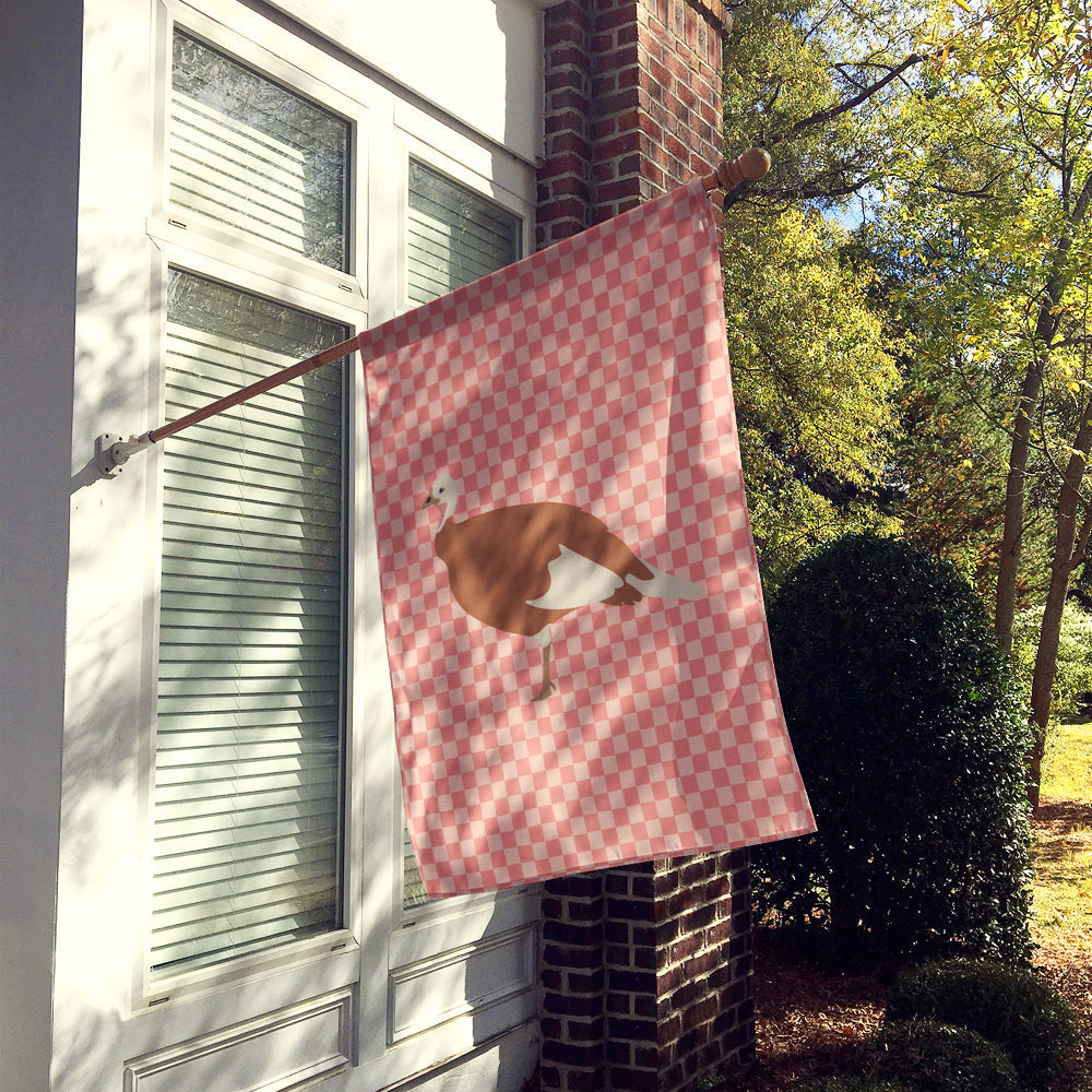 Jersey Buff Turkey Hen Pink Check House Flag 28x40 Porch Sleeve Pole Decorative Outside Yard Banner Artwork Wall Hanging, Polyester