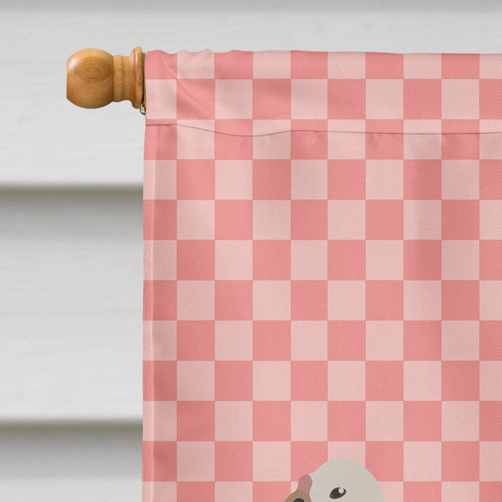Jersey Buff Turkey Hen Pink Check House Flag 28x40 Porch Sleeve Pole Decorative Outside Yard Banner Artwork Wall Hanging, Polyester