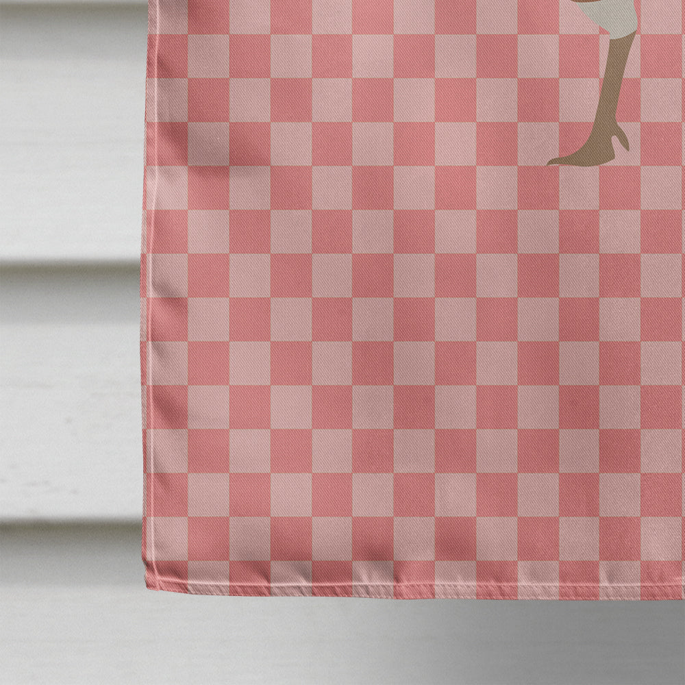 Jersey Buff Turkey Hen Pink Check House Flag 28x40 Porch Sleeve Pole Decorative Outside Yard Banner Artwork Wall Hanging, Polyester