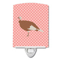 Jersey Buff Turkey Hen Pink Check Ceramic Night Light Compact, UL-Certified, Ideal for Bedroom, Bathroom, Nursery, Hallway, Kitchen, 6x4x3, Multicolor