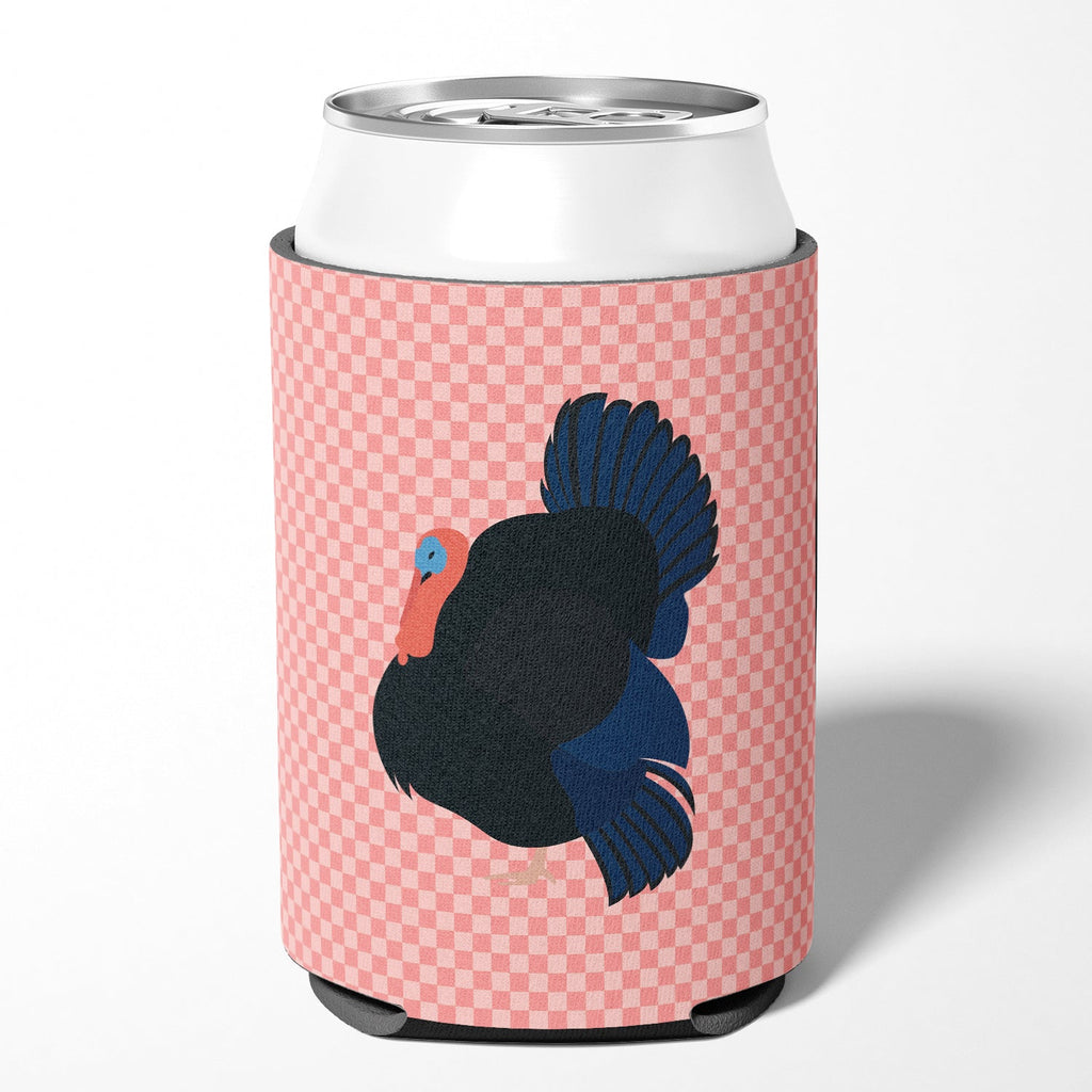 Norfolk Black Turkey Pink Check Can or Bottle Hugger Cooler Sleeve for Standard 12 oz Cans, Insulated Foam Beer & Soda Can Hugger Reusable