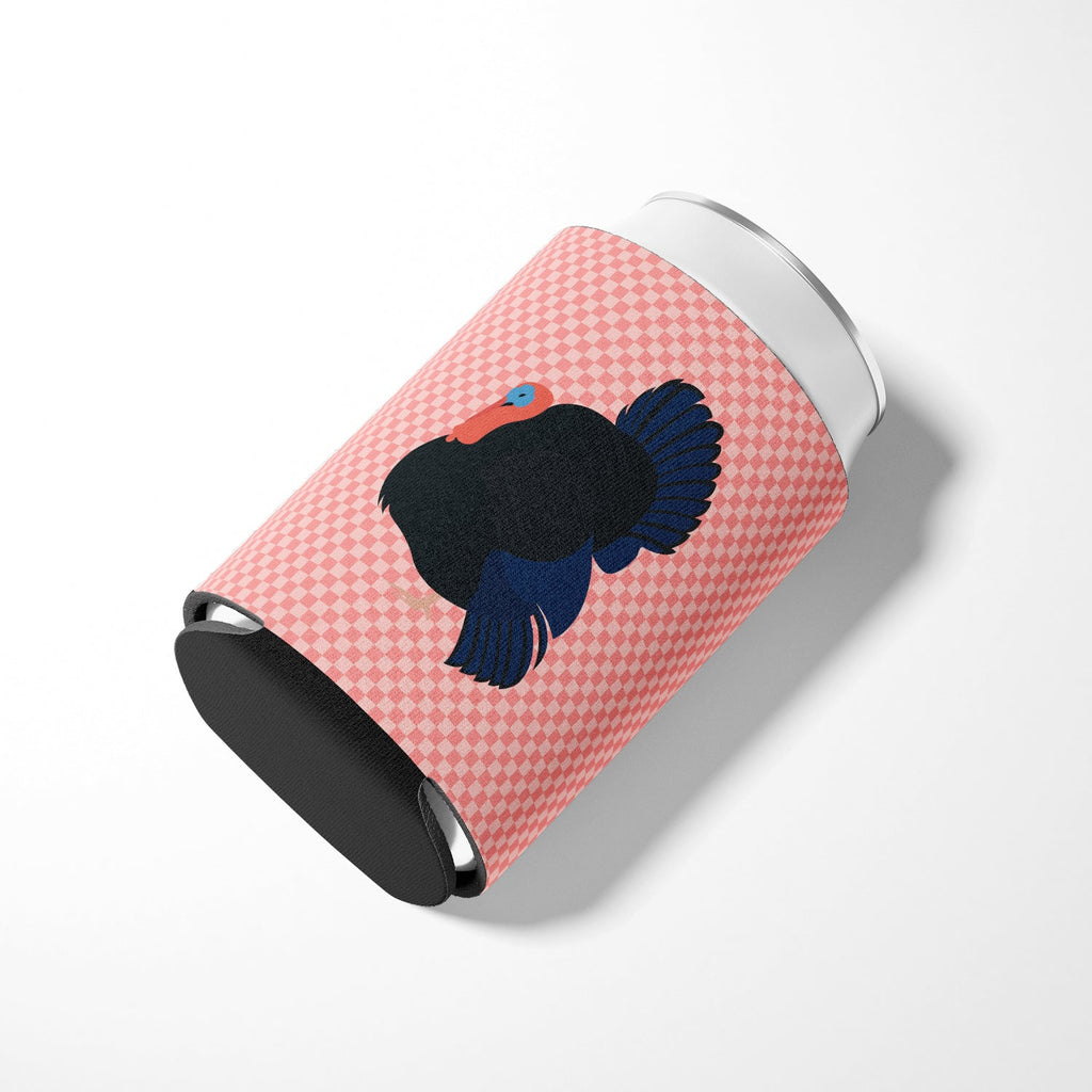 Norfolk Black Turkey Pink Check Can or Bottle Hugger Cooler Sleeve for Standard 12 oz Cans, Insulated Foam Beer & Soda Can Hugger Reusable