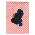Norfolk Black Turkey Pink Check House Flag 28x40 Porch Sleeve Pole Decorative Outside Yard Banner Artwork Wall Hanging, Polyester