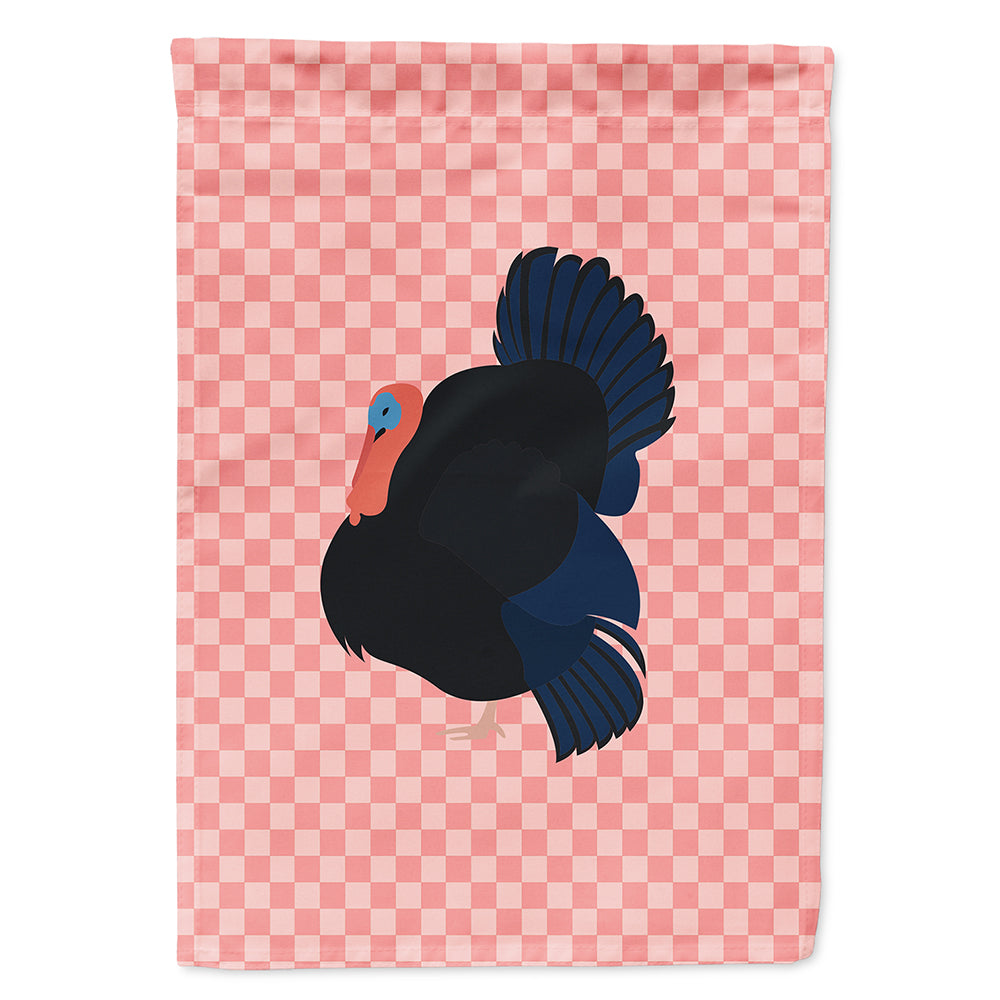 Norfolk Black Turkey Pink Check House Flag 28x40 Porch Sleeve Pole Decorative Outside Yard Banner Artwork Wall Hanging, Polyester