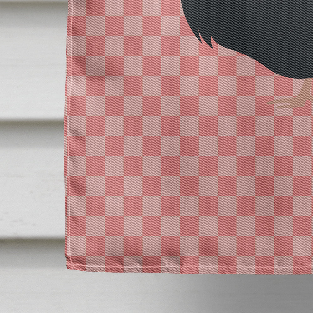 Norfolk Black Turkey Pink Check House Flag 28x40 Porch Sleeve Pole Decorative Outside Yard Banner Artwork Wall Hanging, Polyester