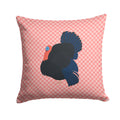 Norfolk Black Turkey Pink Check Decorative Throw Pillow 14x14 Indoor Outdoor Accent Cushion, Fabric Cover with Insert for Sofa, Bed, Porch & Living Room