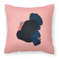 Norfolk Black Turkey Pink Check Decorative Throw Pillow 18x18 Indoor Outdoor Accent Cushion, Fabric Cover with Insert for Sofa, Bed, Porch & Living Room