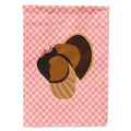 Bronze Turkey Pink Check House Flag 28x40 Porch Sleeve Pole Decorative Outside Yard Banner Artwork Wall Hanging, Polyester