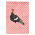 Marragansett Turkey Pink Check House Flag 28x40 Porch Sleeve Pole Decorative Outside Yard Banner Artwork Wall Hanging, Polyester