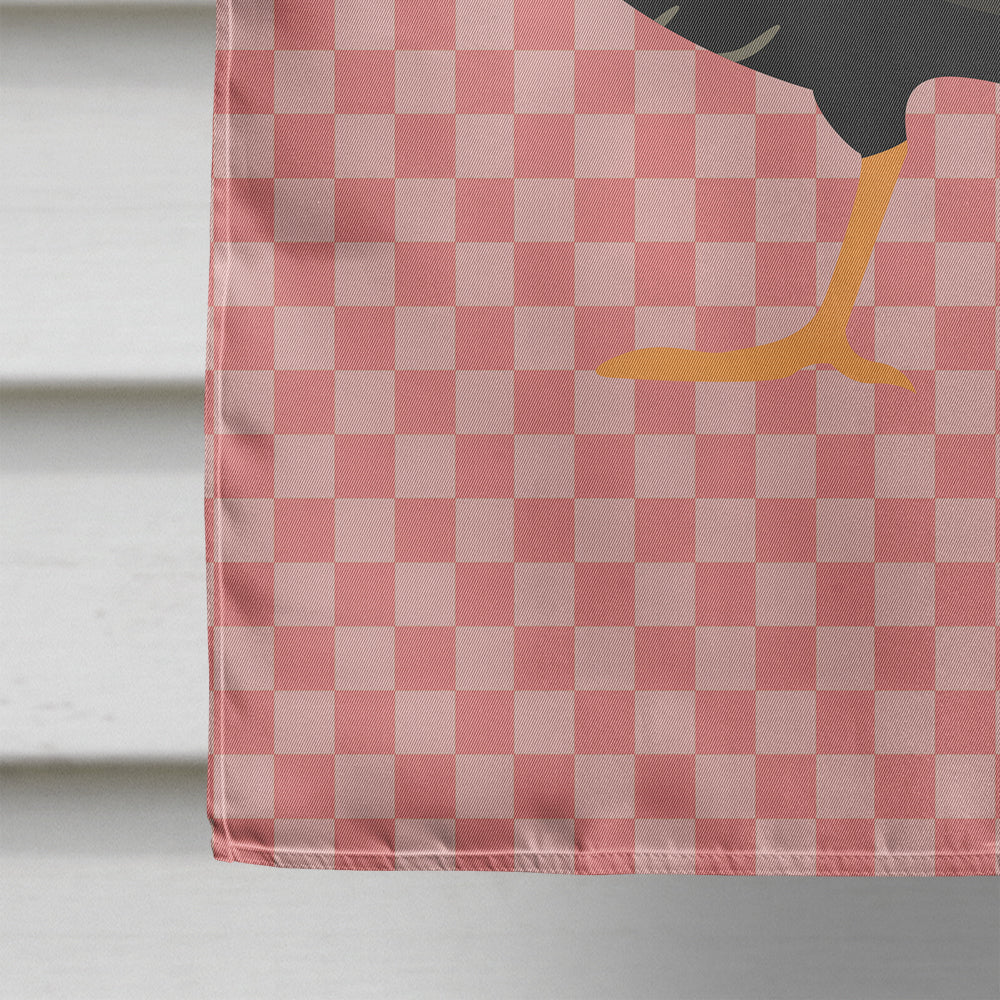 Marragansett Turkey Pink Check House Flag 28x40 Porch Sleeve Pole Decorative Outside Yard Banner Artwork Wall Hanging, Polyester