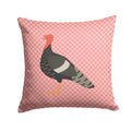 Marragansett Turkey Pink Check Decorative Throw Pillow 14x14 Indoor Outdoor Accent Cushion, Fabric Cover with Insert for Sofa, Bed, Porch & Living Room