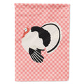 Royal Palm Turkey Pink Check House Flag 28x40 Porch Sleeve Pole Decorative Outside Yard Banner Artwork Wall Hanging, Polyester