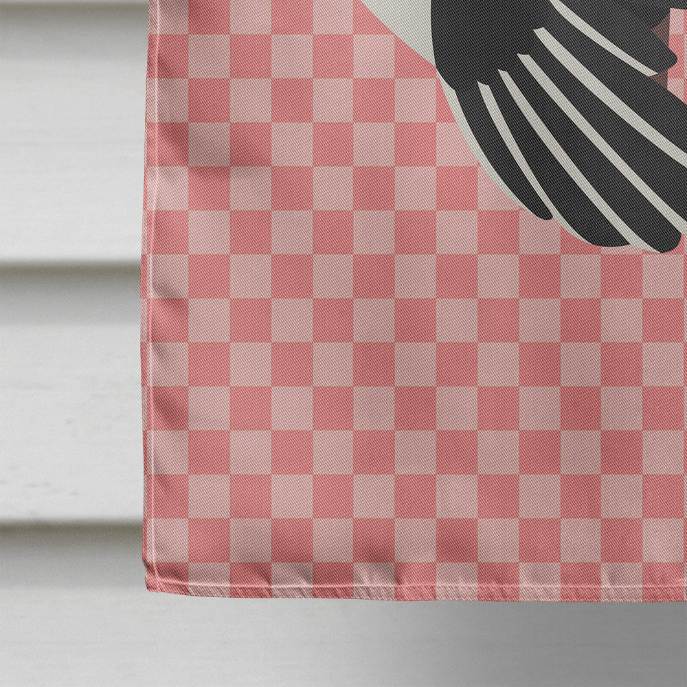 Royal Palm Turkey Pink Check House Flag 28x40 Porch Sleeve Pole Decorative Outside Yard Banner Artwork Wall Hanging, Polyester