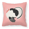 Royal Palm Turkey Pink Check Decorative Throw Pillow 18x18 Indoor Outdoor Accent Cushion, Fabric Cover with Insert for Sofa, Bed, Porch & Living Room
