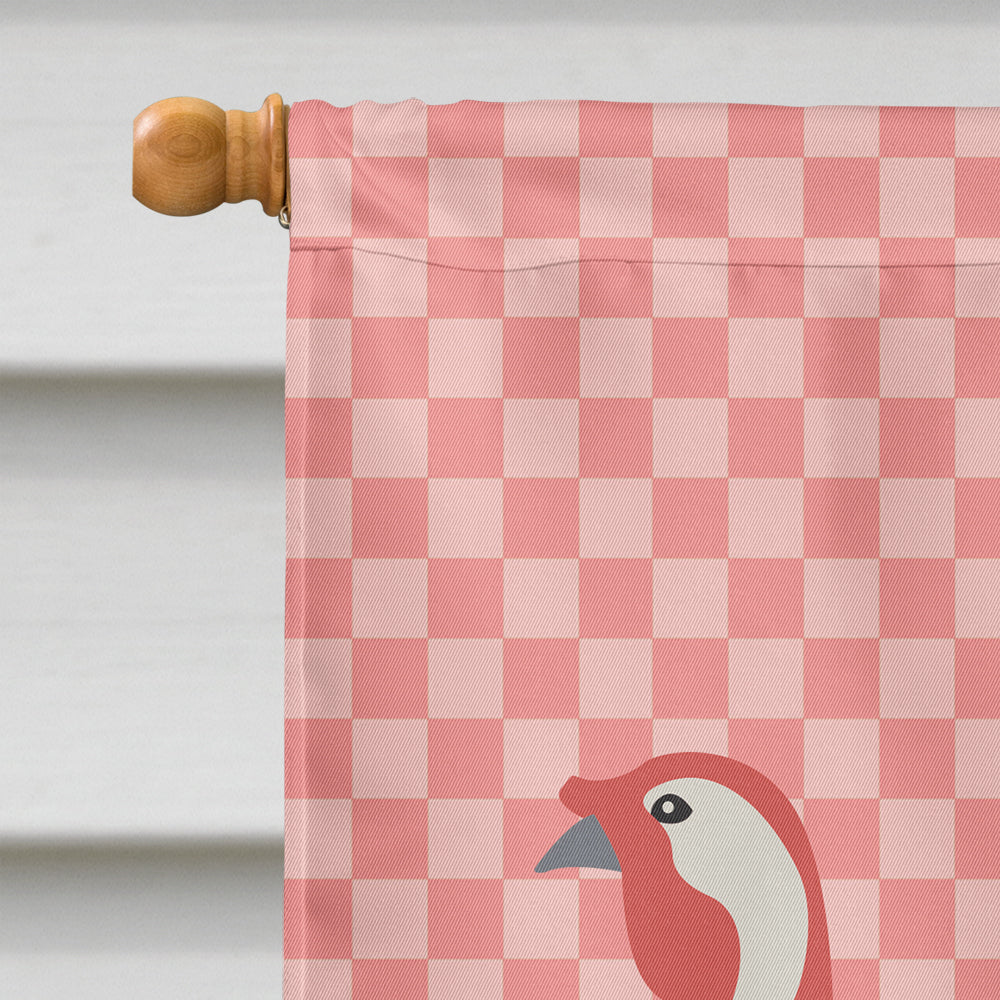 Beltsville Small White Turkey Hen Pink Check House Flag 28x40 Porch Sleeve Pole Decorative Outside Yard Banner Artwork Wall Hanging, Polyester