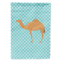 Arabian Camel Dromedary Blue Check House Flag 28x40 Porch Sleeve Pole Decorative Outside Yard Banner Artwork Wall Hanging, Polyester