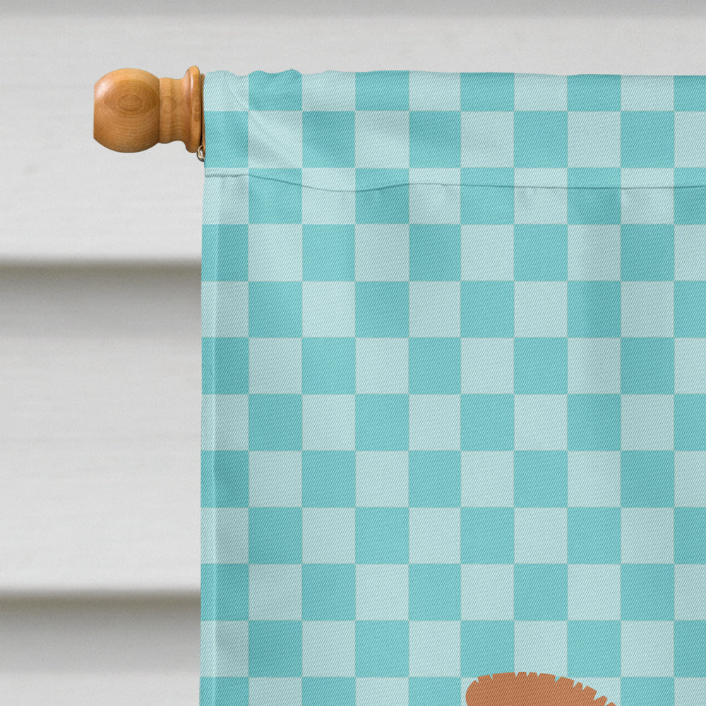 Bactrian Camel Blue Check House Flag 28x40 Porch Sleeve Pole Decorative Outside Yard Banner Artwork Wall Hanging, Polyester