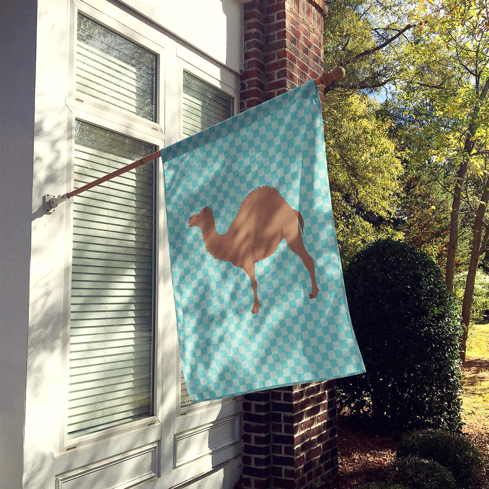 F1 Hybrid Camel Blue Check House Flag 28x40 Porch Sleeve Pole Decorative Outside Yard Banner Artwork Wall Hanging, Polyester