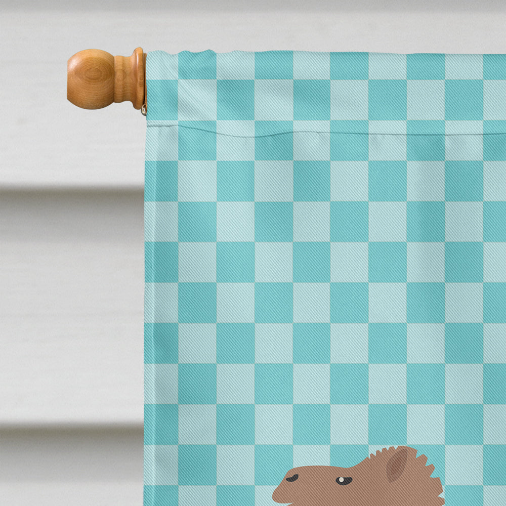 F1 Hybrid Camel Blue Check House Flag 28x40 Porch Sleeve Pole Decorative Outside Yard Banner Artwork Wall Hanging, Polyester