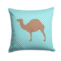 F1 Hybrid Camel Blue Check Decorative Throw Pillow 14x14 Indoor Outdoor Accent Cushion, Fabric Cover with Insert for Sofa, Bed, Porch & Living Room