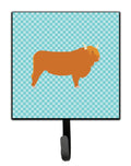 Highland Cow Blue Check Leash or Key Holder Wall Hooks, Key Hooks Holder, Coat Rack Wall Mount, Coat Hooks, Hooks for Hanging Keys, Towels, Aprons, Leashes