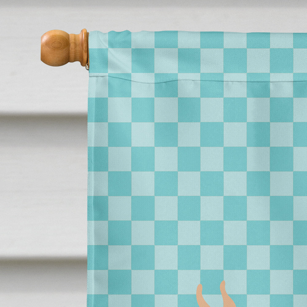 Guernsey Cow Blue Check House Flag 28x40 Porch Sleeve Pole Decorative Outside Yard Banner Artwork Wall Hanging, Polyester