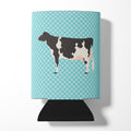 Holstein Cow Blue Check Can or Bottle Hugger Cooler Sleeve for Standard 12 oz Cans, Insulated Foam Beer & Soda Can Hugger Reusable