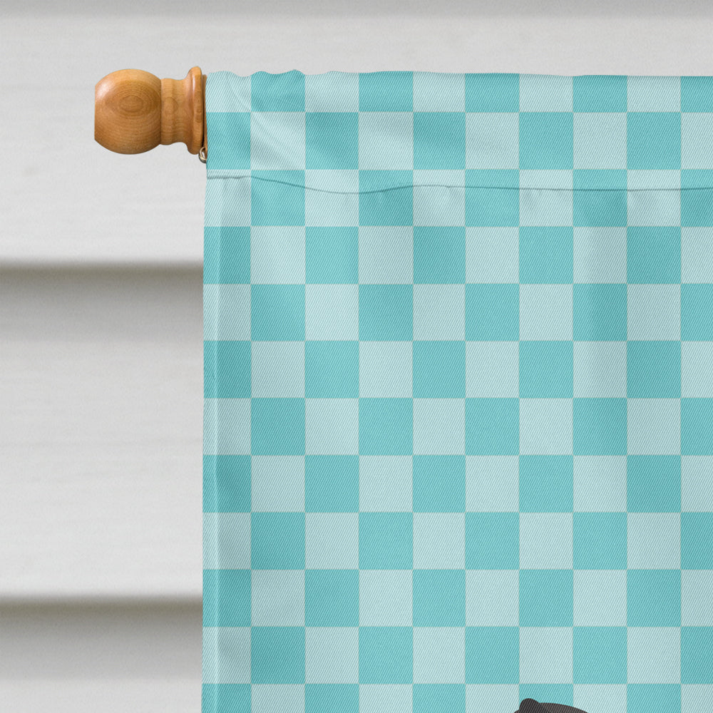 Holstein Cow Blue Check House Flag 28x40 Porch Sleeve Pole Decorative Outside Yard Banner Artwork Wall Hanging, Polyester