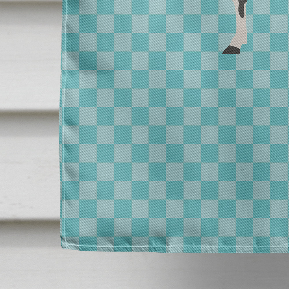 Holstein Cow Blue Check House Flag 28x40 Porch Sleeve Pole Decorative Outside Yard Banner Artwork Wall Hanging, Polyester
