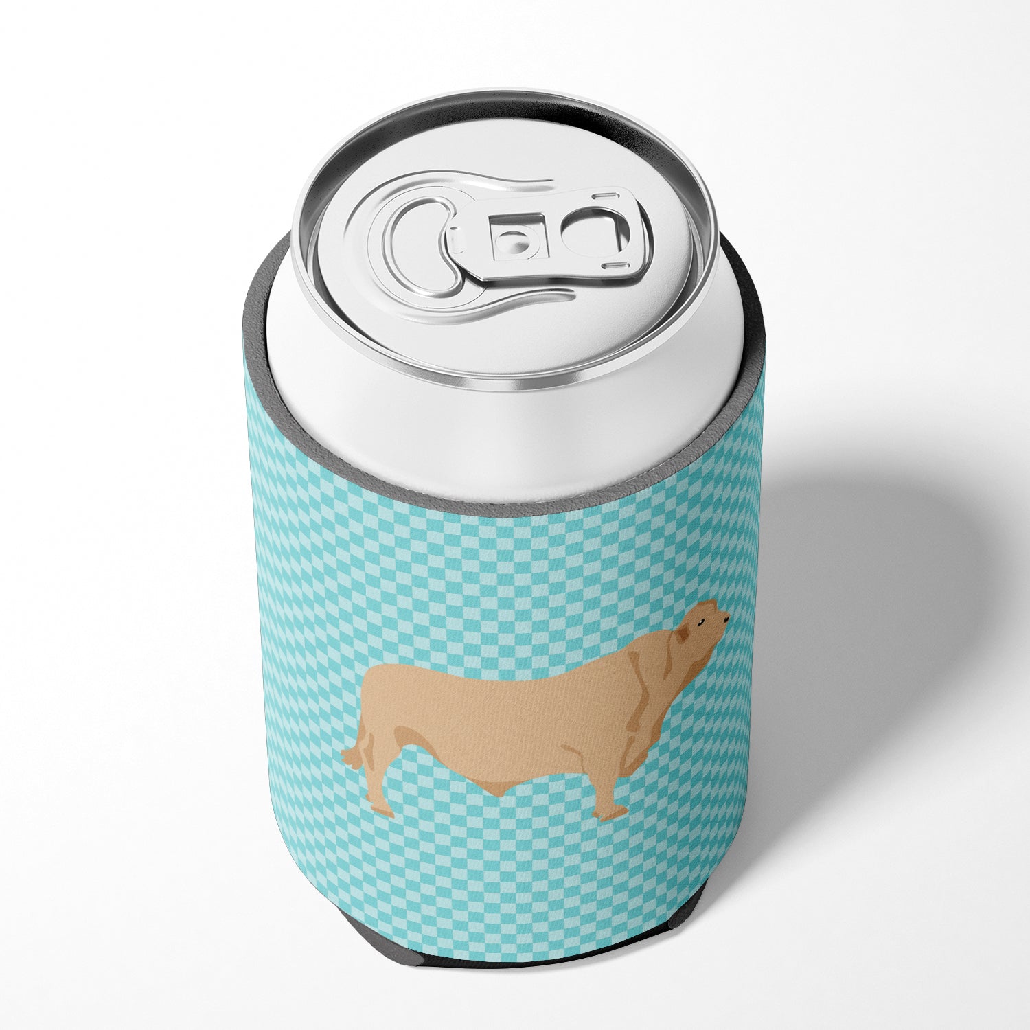 Charolais Cow Blue Check Can or Bottle Hugger Cooler Sleeve for Standard 12 oz Cans, Insulated Foam Beer & Soda Can Hugger Reusable