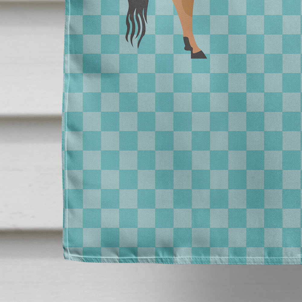 Jersey Cow Blue Check House Flag 28x40 Porch Sleeve Pole Decorative Outside Yard Banner Artwork Wall Hanging, Polyester