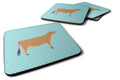 Jersey Cow Blue Check Foam Coasters Set of 4 Cup Coasters for Indoor Outdoor, Tabletop Protection, Anti Slip, Mouse pad Material
