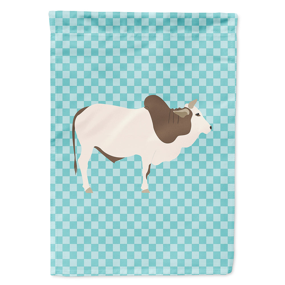 Malvi Cow Blue Check House Flag 28x40 Porch Sleeve Pole Decorative Outside Yard Banner Artwork Wall Hanging, Polyester