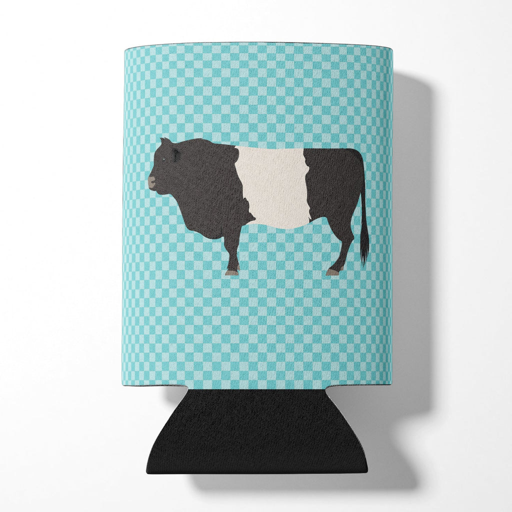 Belted Galloway Cow Blue Check Can or Bottle Hugger Cooler Sleeve for Standard 12 oz Cans, Insulated Foam Beer & Soda Can Hugger Reusable