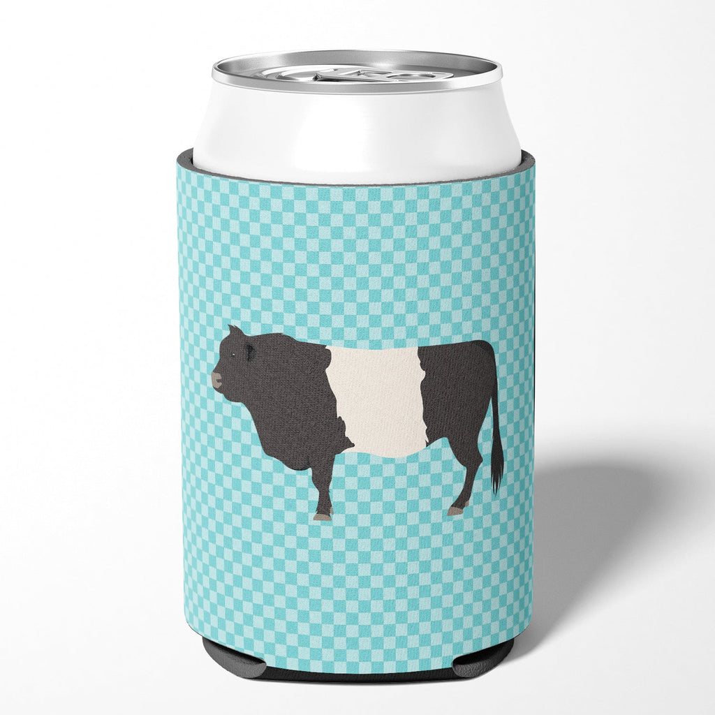 Belted Galloway Cow Blue Check Can or Bottle Hugger Cooler Sleeve for Standard 12 oz Cans, Insulated Foam Beer & Soda Can Hugger Reusable