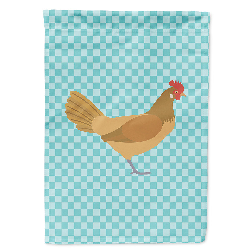 Frisian Friesian Chicken Blue Check House Flag 28x40 Porch Sleeve Pole Decorative Outside Yard Banner Artwork Wall Hanging, Polyester