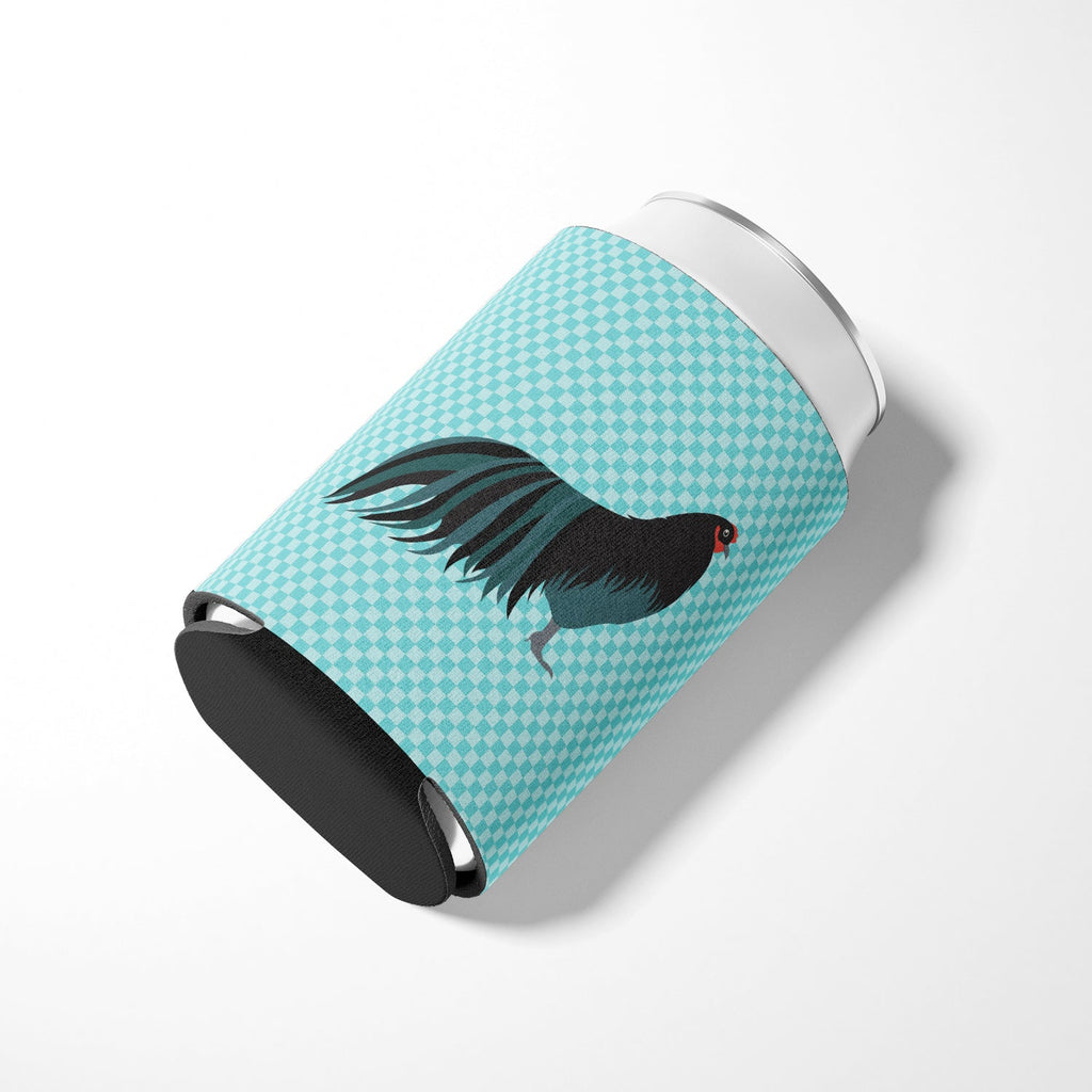 Sumatra Chicken Blue Check Can or Bottle Hugger Cooler Sleeve for Standard 12 oz Cans, Insulated Foam Beer & Soda Can Hugger Reusable